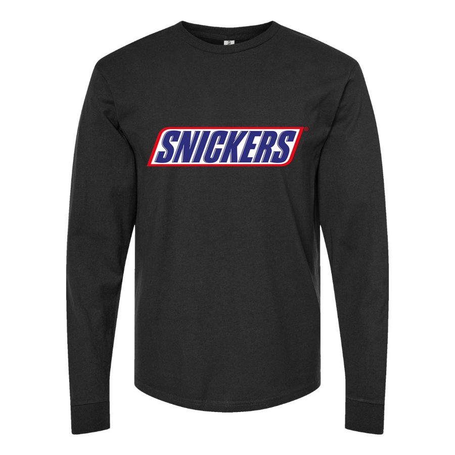 Men's Snickers-Logo-food-1536x864 Long sleeves Cotton Blend T-Shirt - Black