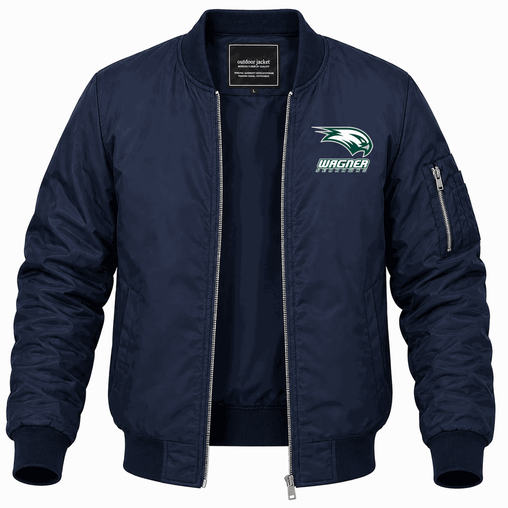 Men's Wagner Seahawks Logo Lightweight Bomber Jacket - Navy