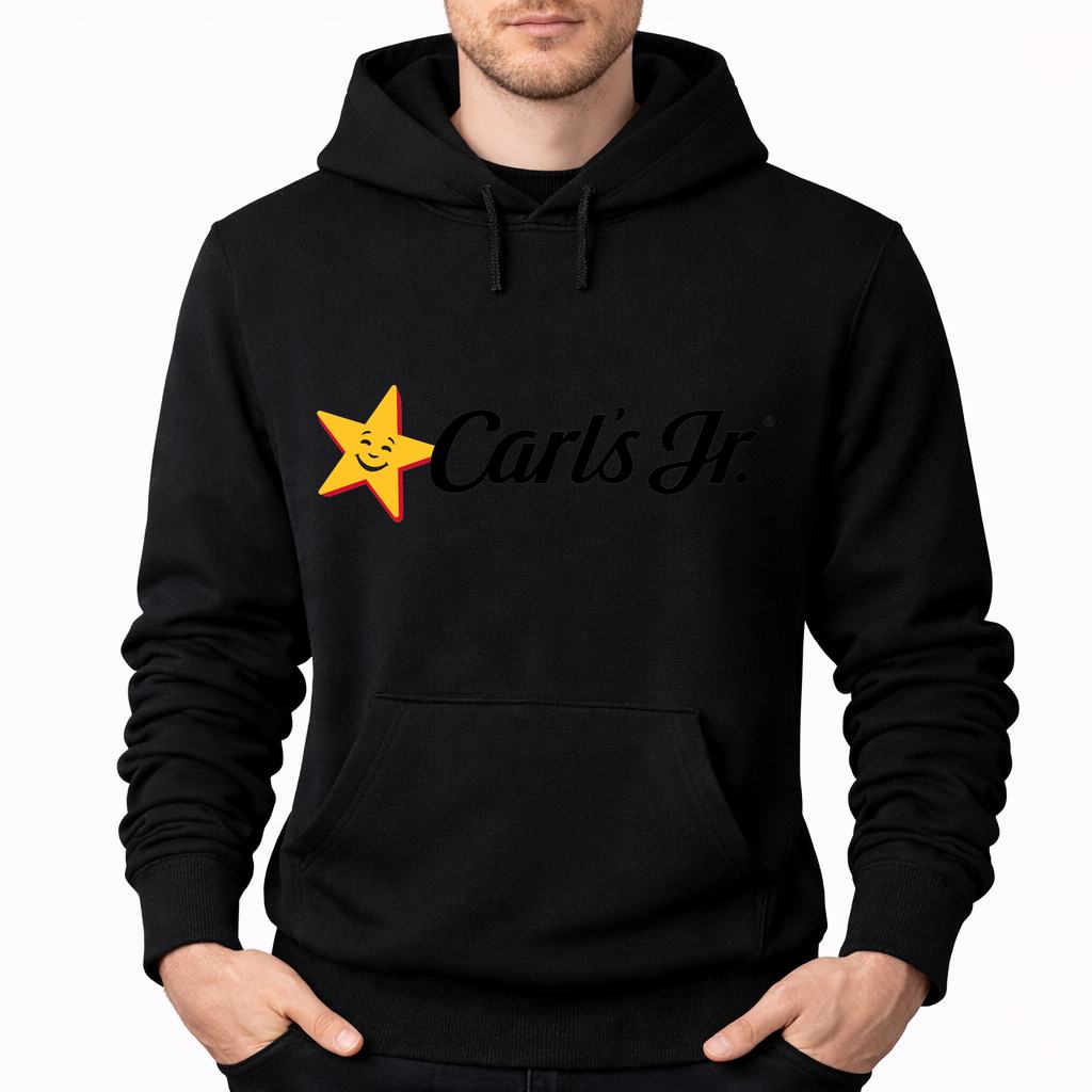 Men's Carl's Jr. Pullover Hoodie - Black