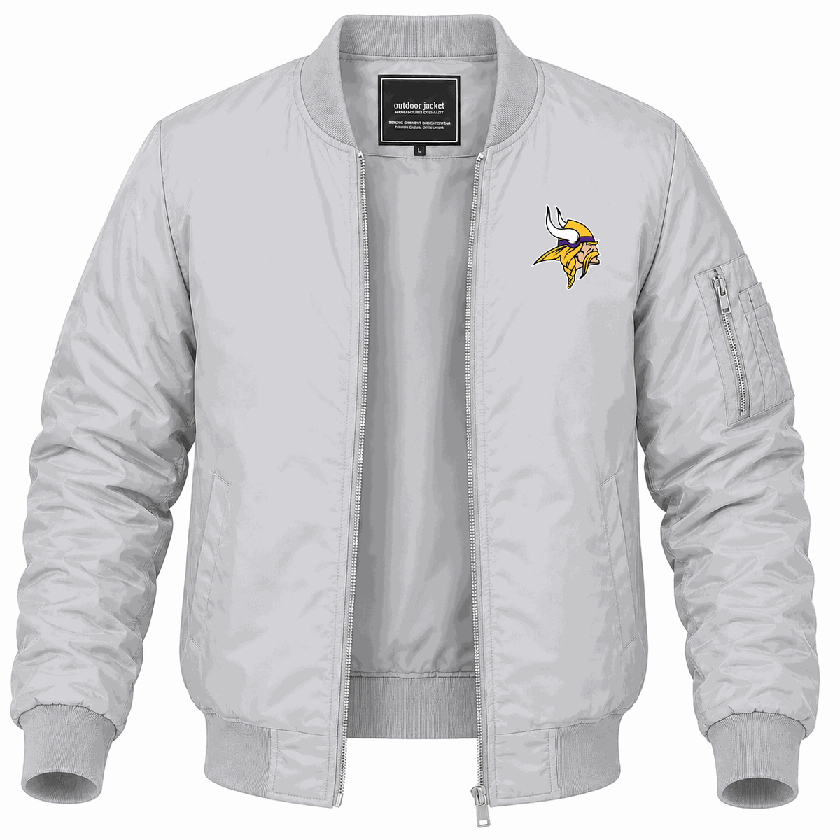 Men's Minnesota Vikings Lightweight Bomber Jacket - Gray