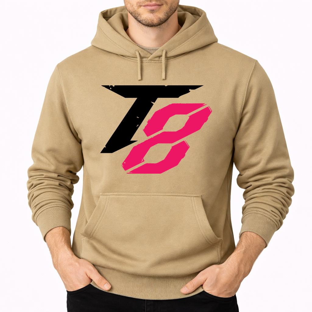 Men's Tekken 8 Black Logo Pullover Hoodie - Tan