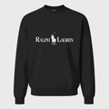 Men's Polo Ralph Lauren White Logo Crewneck Sweatshirt - Black