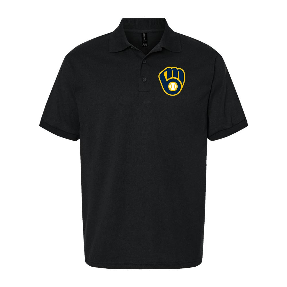 Men's Milwaukee Brewers Dry Blend Polo - Black