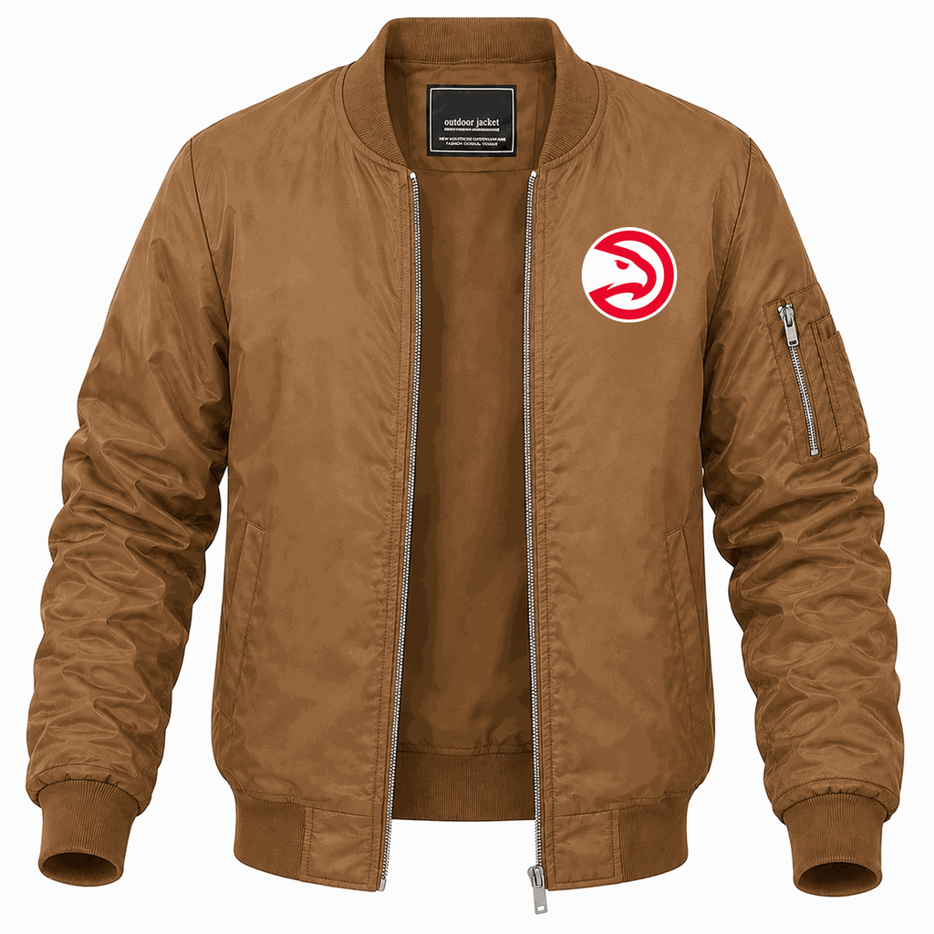 Men's Atlanta Hawks Lightweight Bomber Jacket - Brown