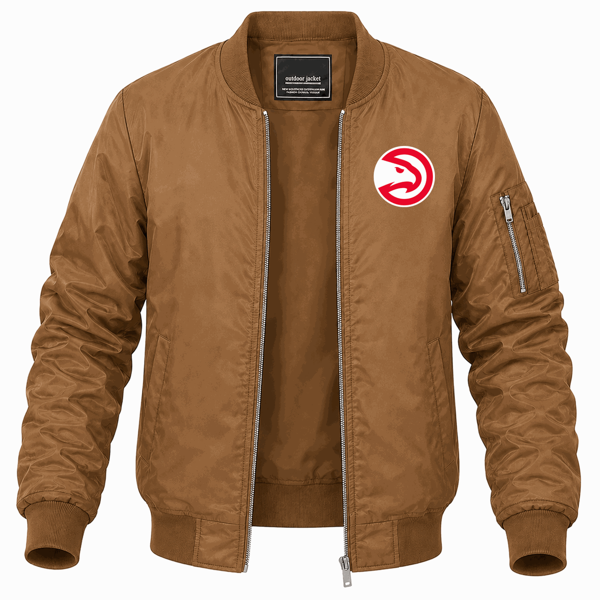 Men's Atlanta Hawks Lightweight Bomber Jacket - Brown