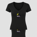 Women's Planet Fitness V Neck T-Shirt in black