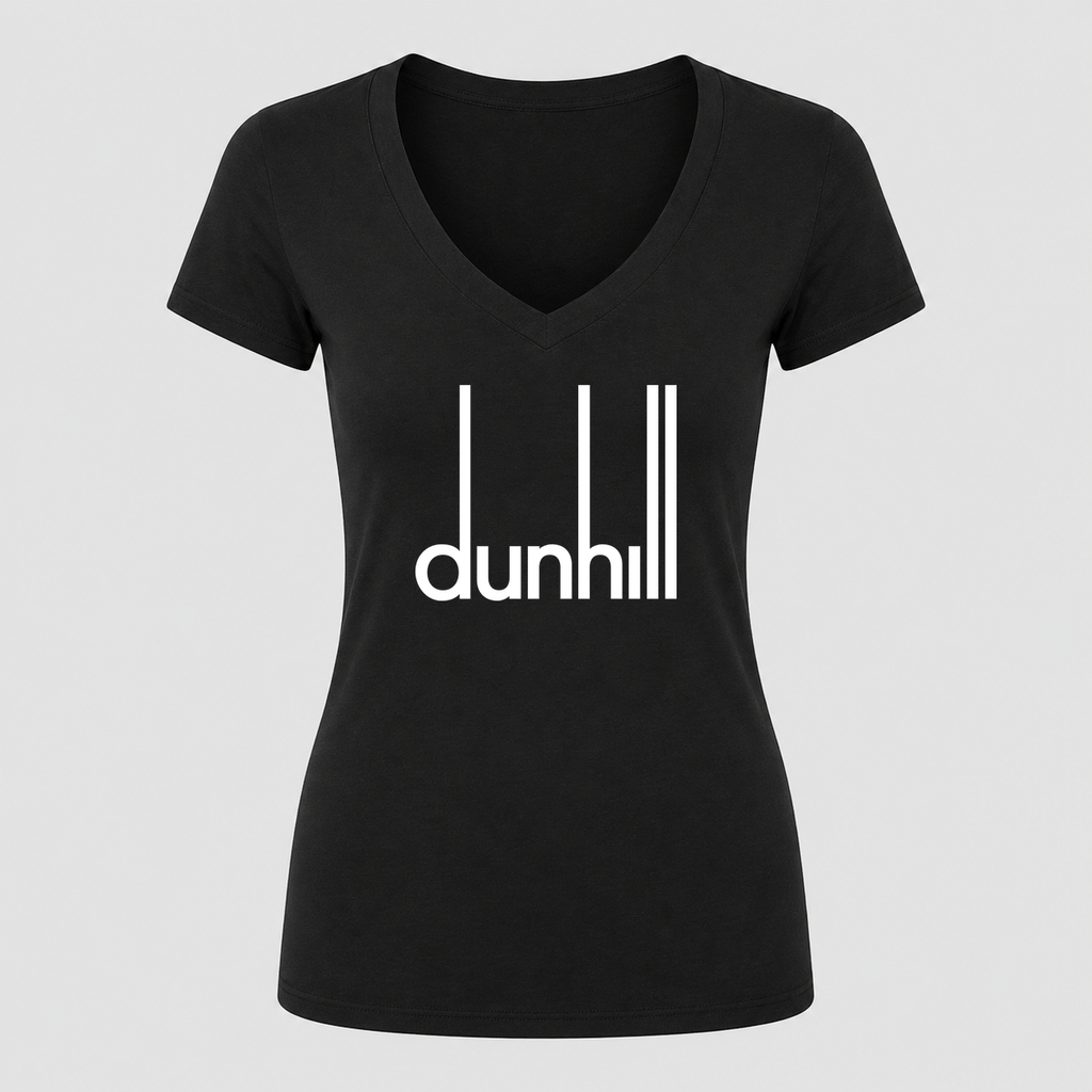 Women's Dunhill V Neck T-Shirt in black