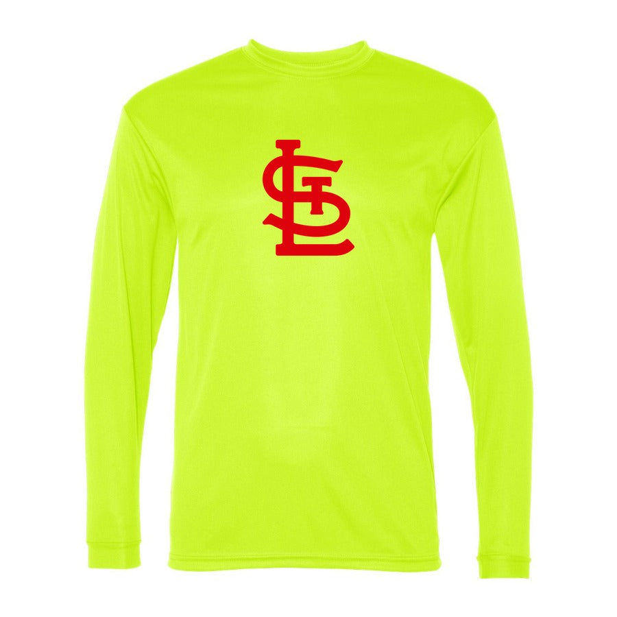 Men's St. Louis Cardinals Polyester Long Sleeve T-Shirt - Safety Yellow