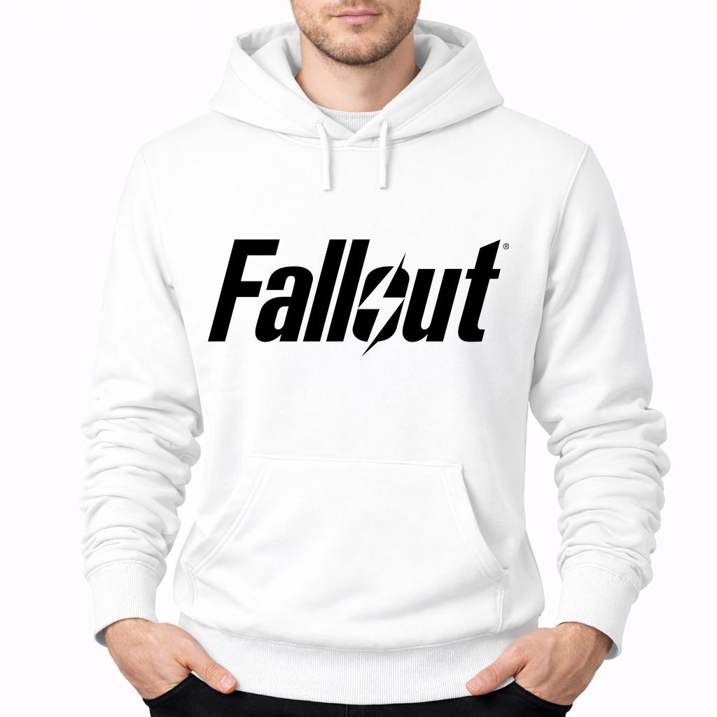 Men's Fallout Black Pullover Hoodie - White