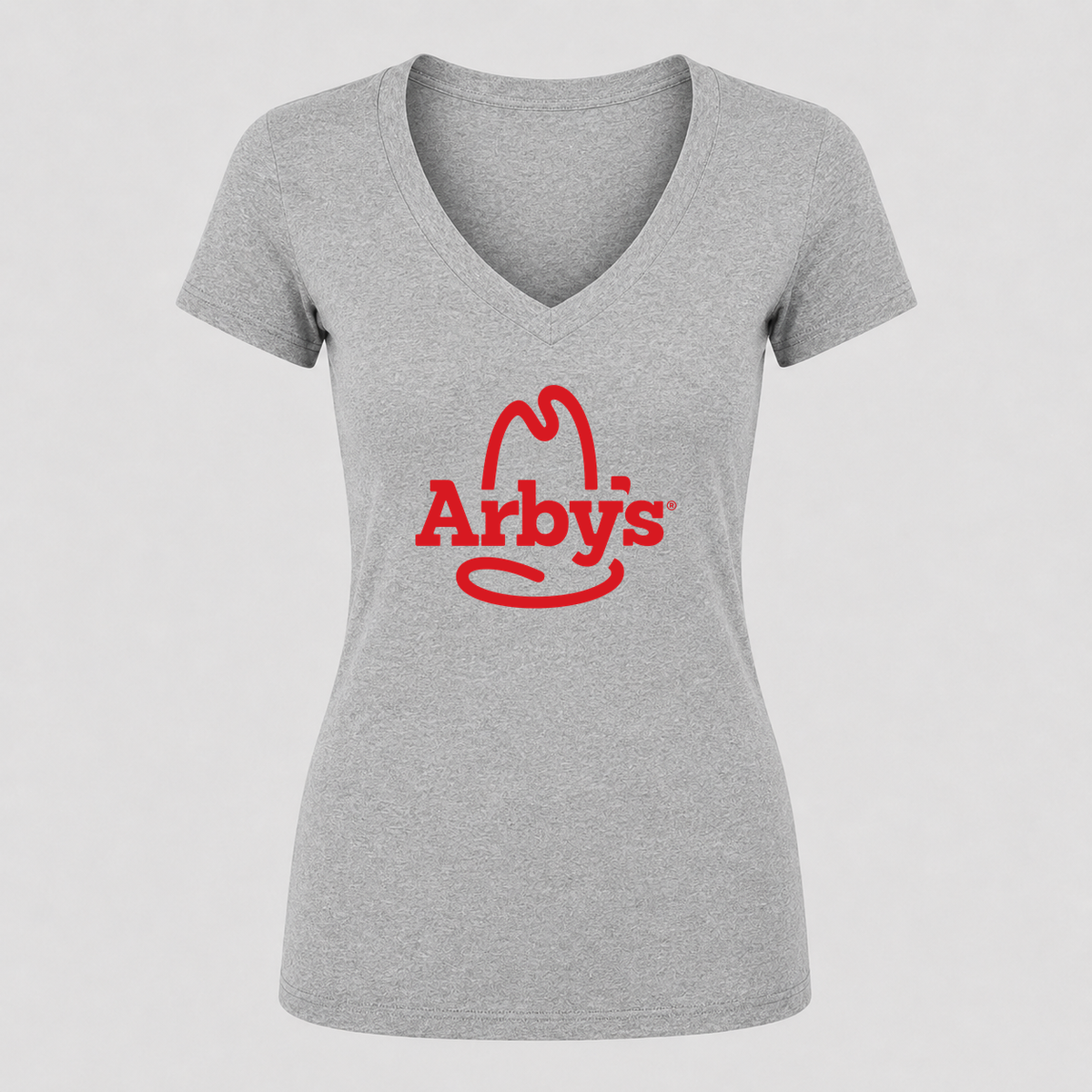 Women's Arby's V Neck T-Shirt in gray