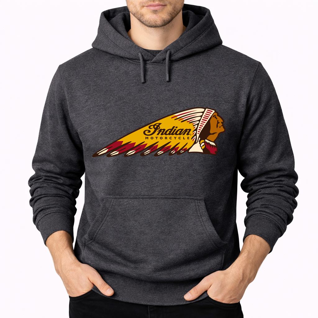 Men's Indian Motorcycle Pullover Hoodie - Charcoal