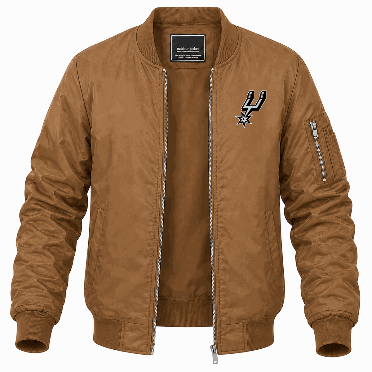 Men's San Antonio Spurs Lightweight Bomber Jacket - Brown