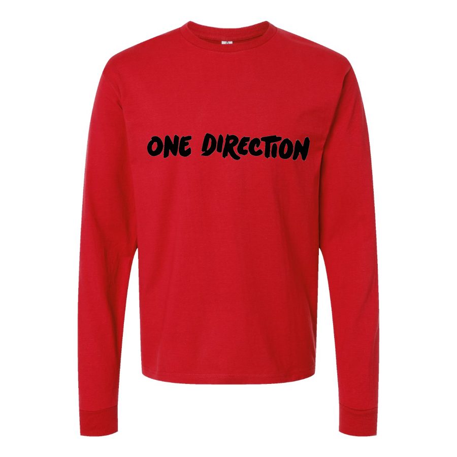 Men's One Direction Long sleeves Cotton Blend T-Shirt - Red