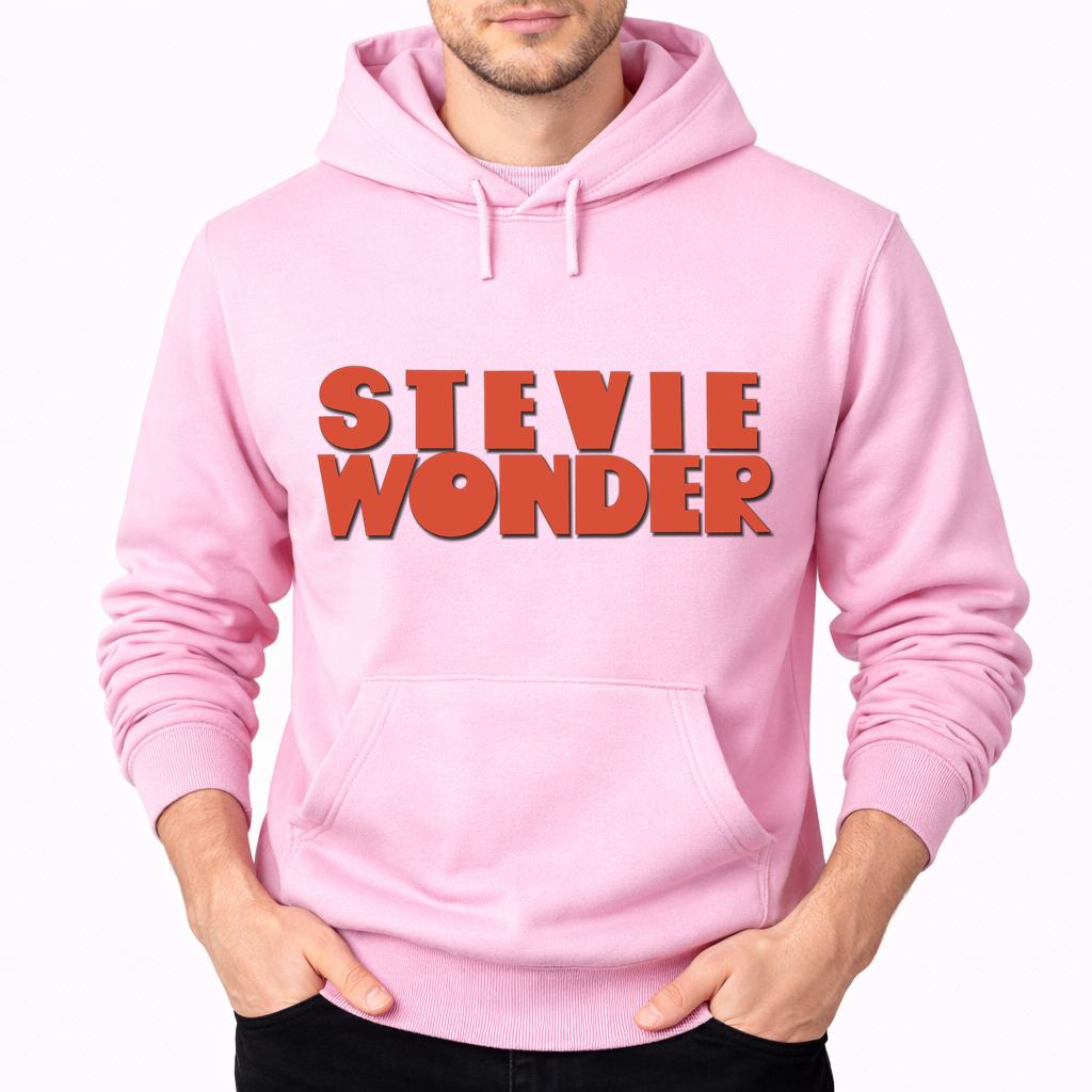 Men's Stevie Wonder Pullover Hoodie - Pink