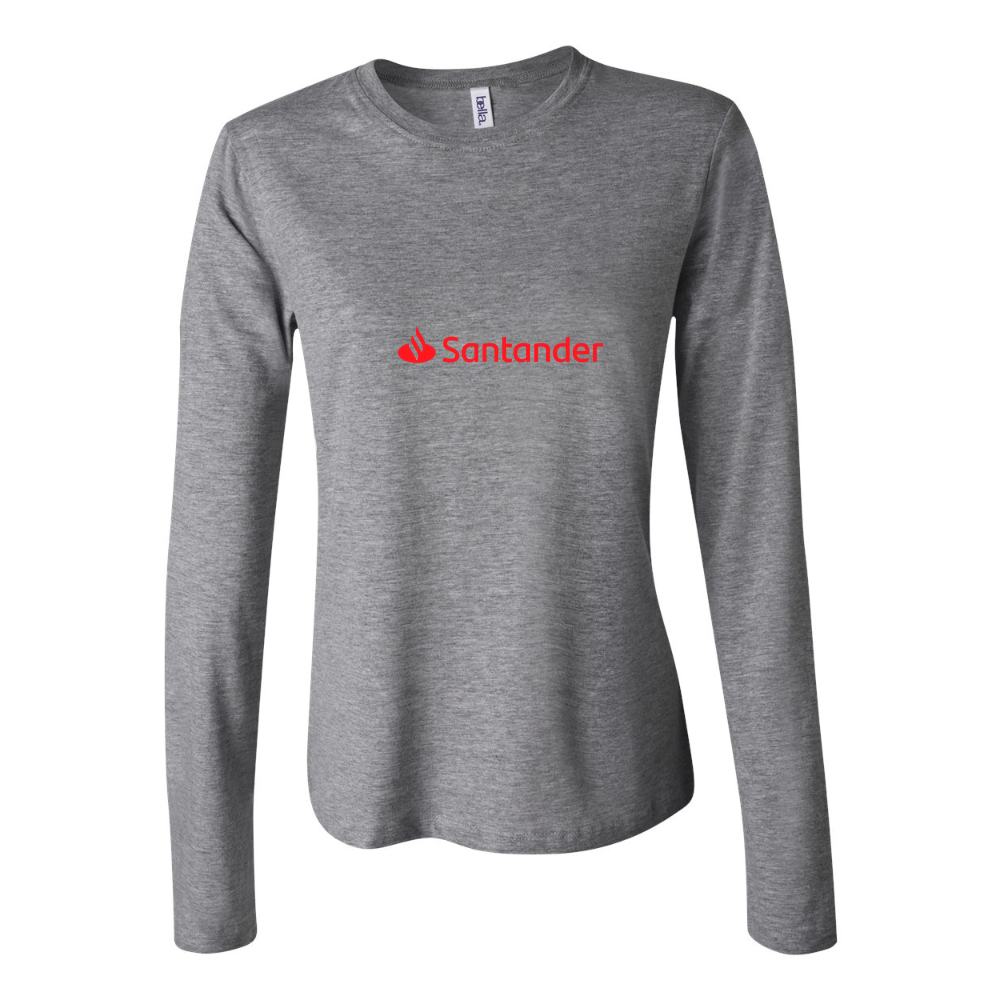 Women's Santander Logo 1536x864 Long Sleeve T-Shirt - Gray