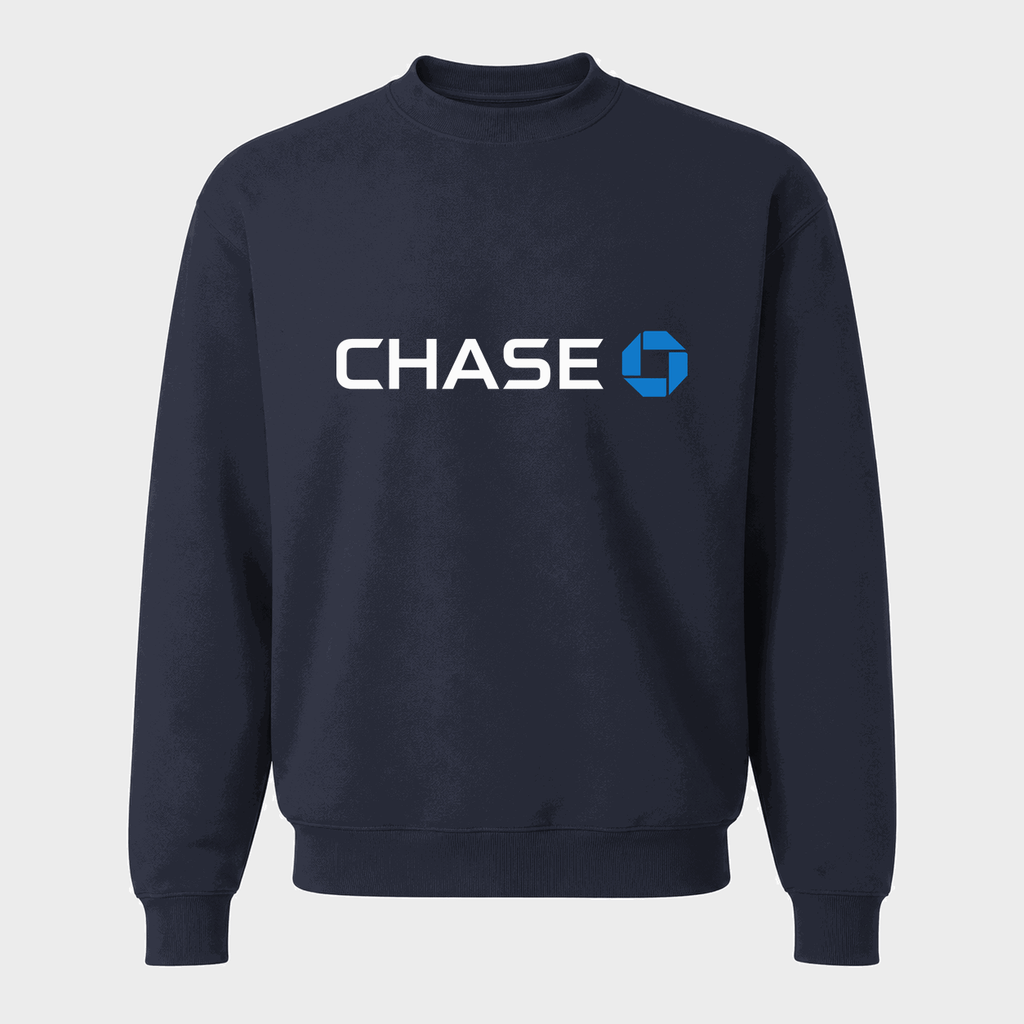 Men's Chase White Logo Crewneck Sweatshirt - Navy