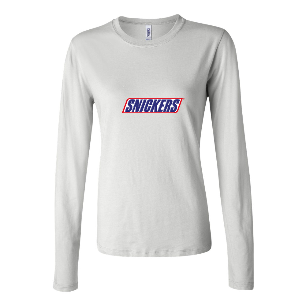 Women's Snickers Logo food 1536x864 Long Sleeve T-Shirt - White