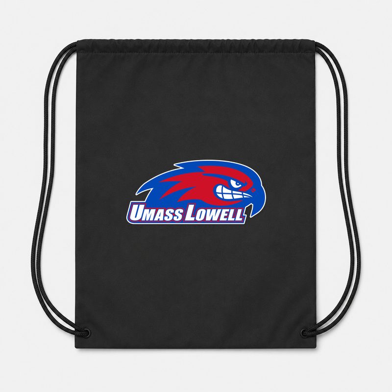 UMass Lowell River Hawks Drawstring Bag - Black