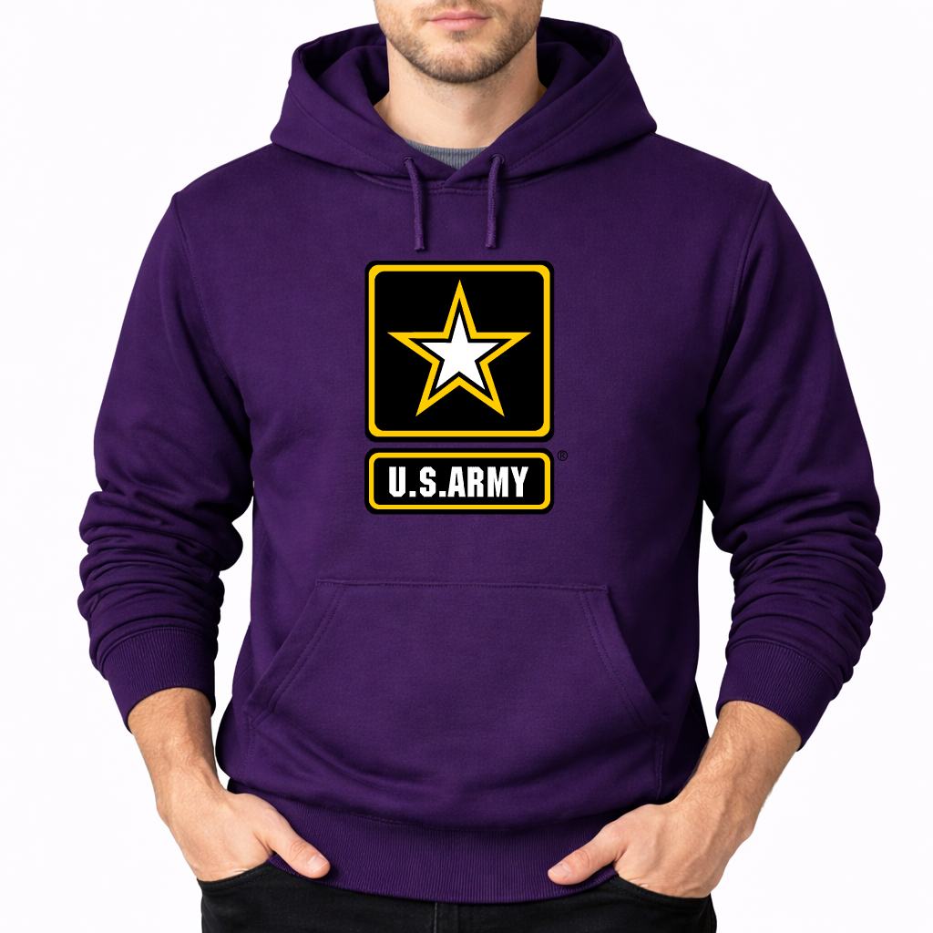 Men's U.S. Army Pullover Hoodie - Purple
