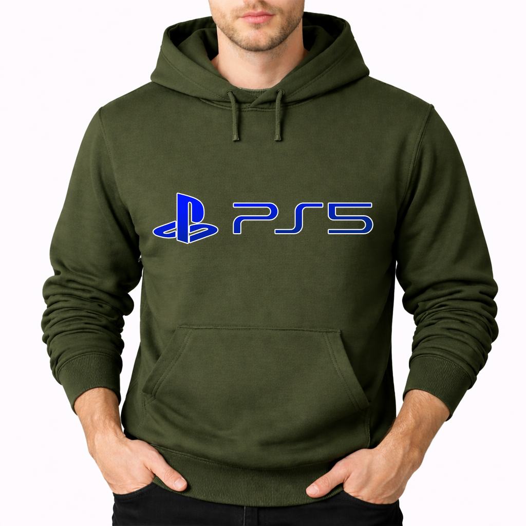 Men's PS5 Blue Pullover Hoodie - Army Green