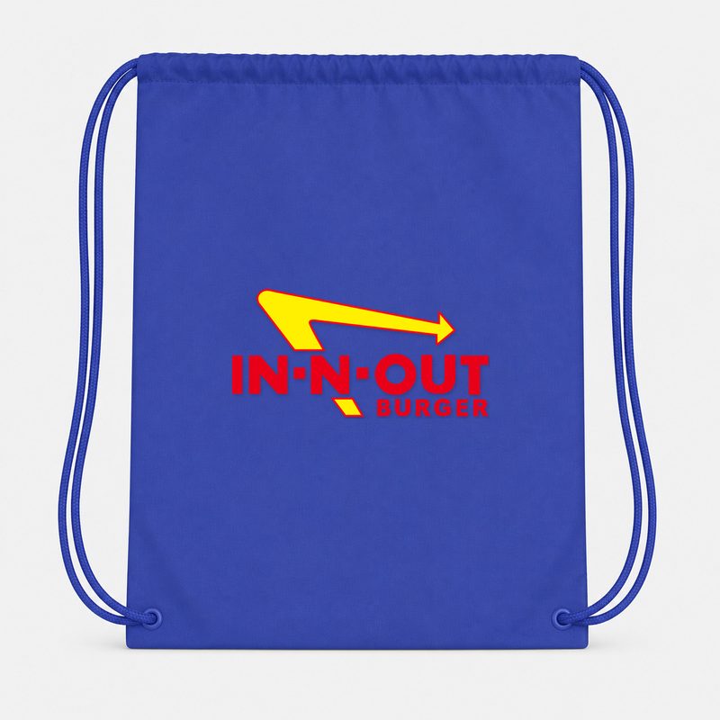 In N Out Burger Drawstring Bag - Blue