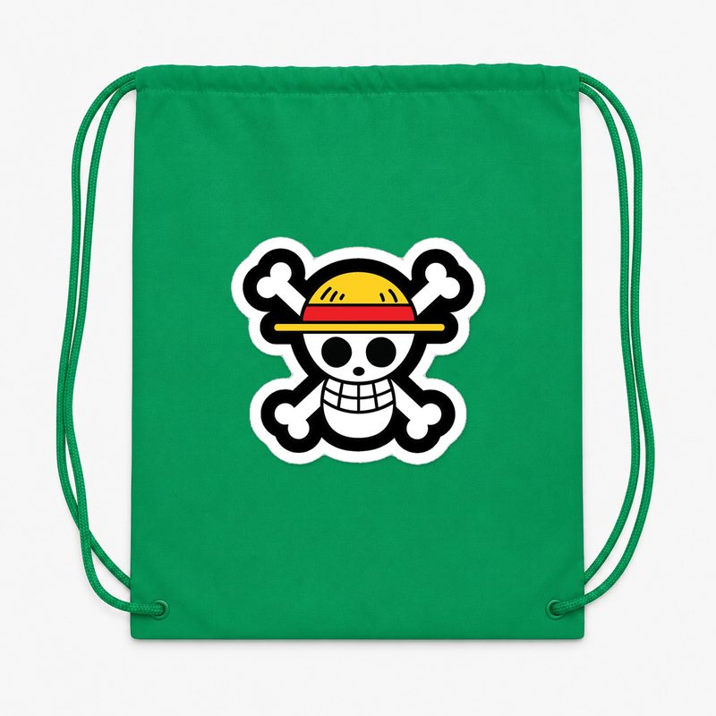 StrawHat Luffy Cartoon Drawstring Bag - Green