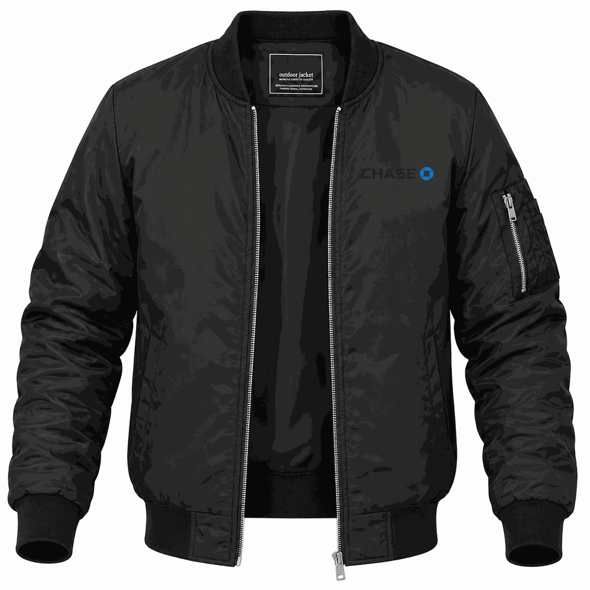 Men's Chase Black Lightweight Bomber Jacket - Black
