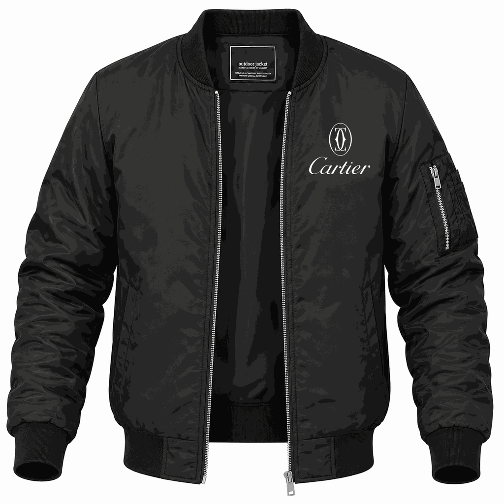 Men's Cartier white Lightweight Bomber Jacket - Black
