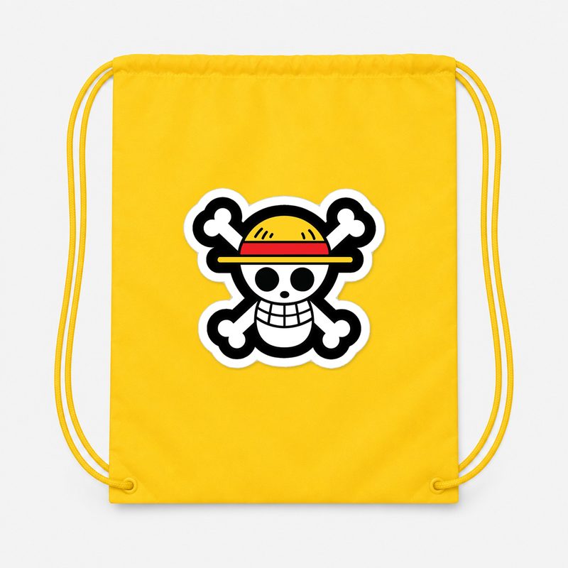 StrawHat Luffy Cartoon Drawstring Bag - Yellow