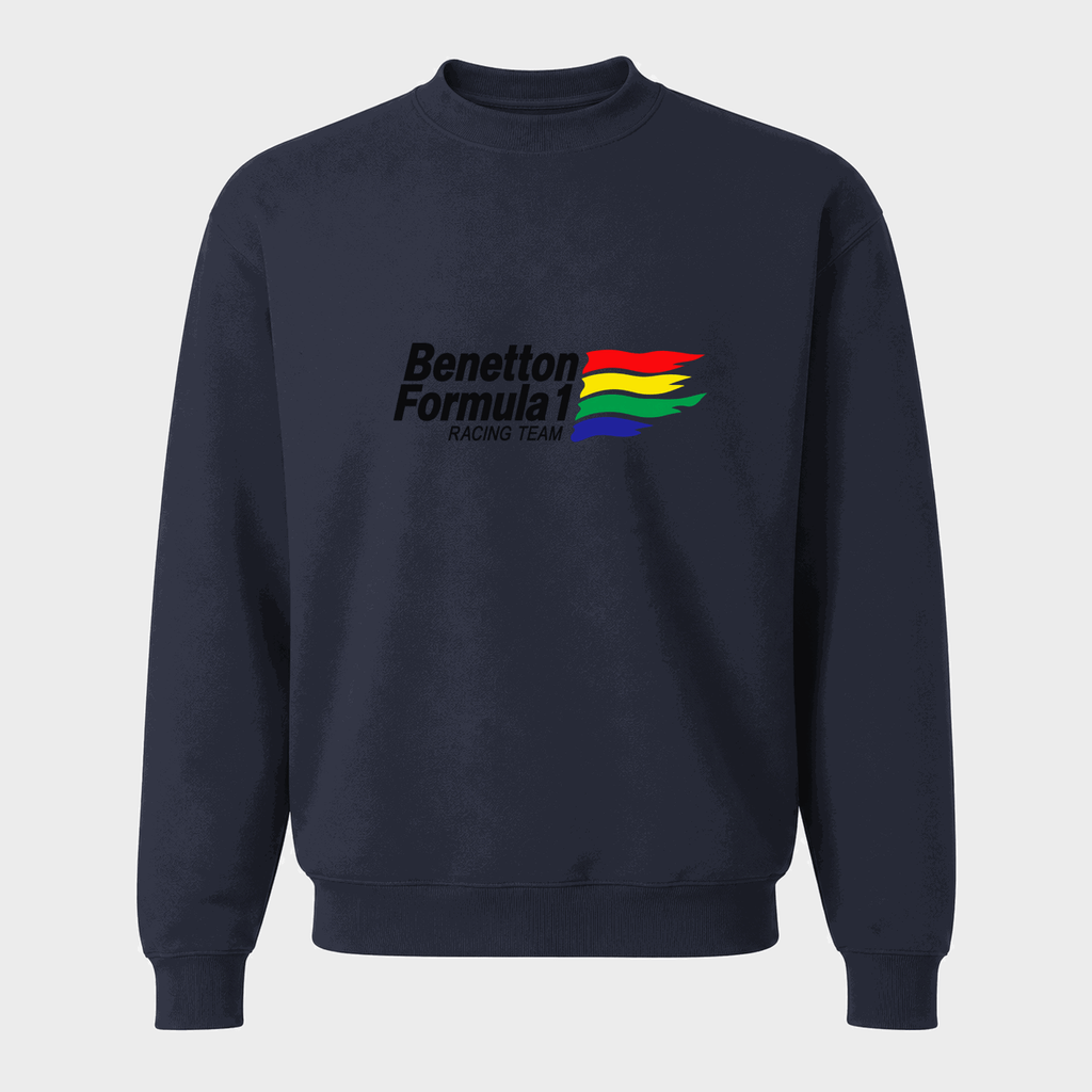 Men's Benetton Formula 1 Racing Team Crewneck Sweatshirt - Navy