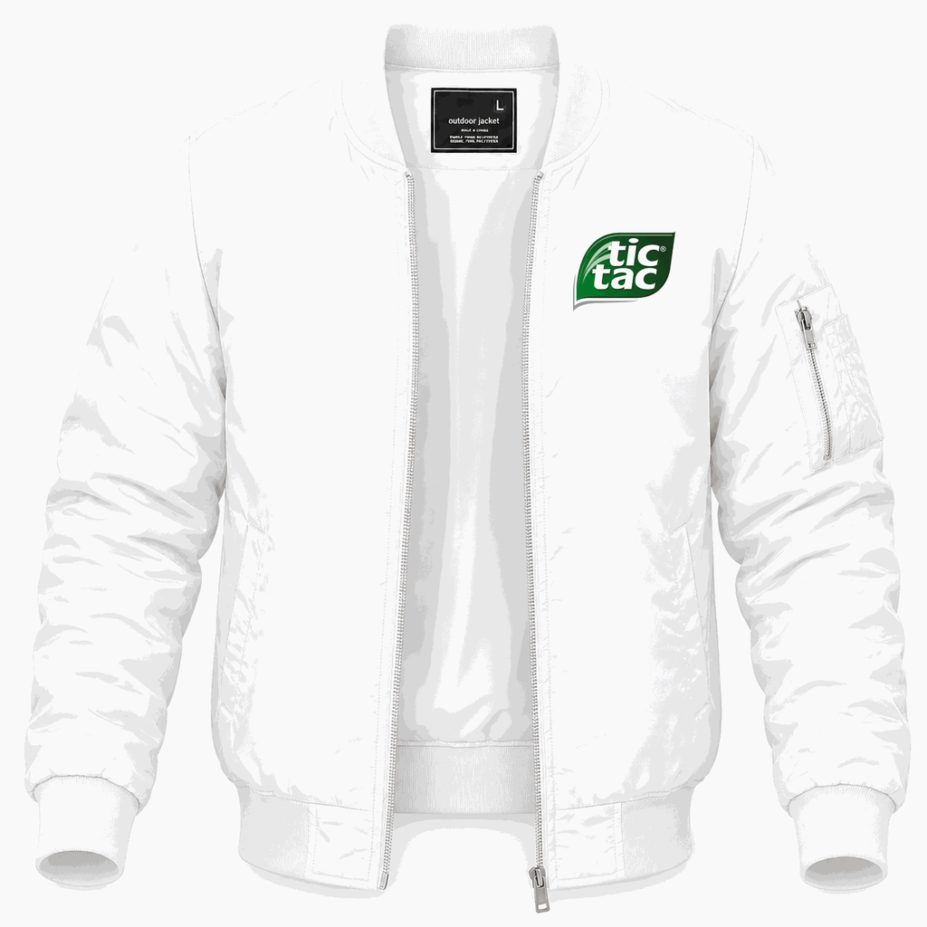 Men's Tic Tac Lightweight Bomber Jacket - White