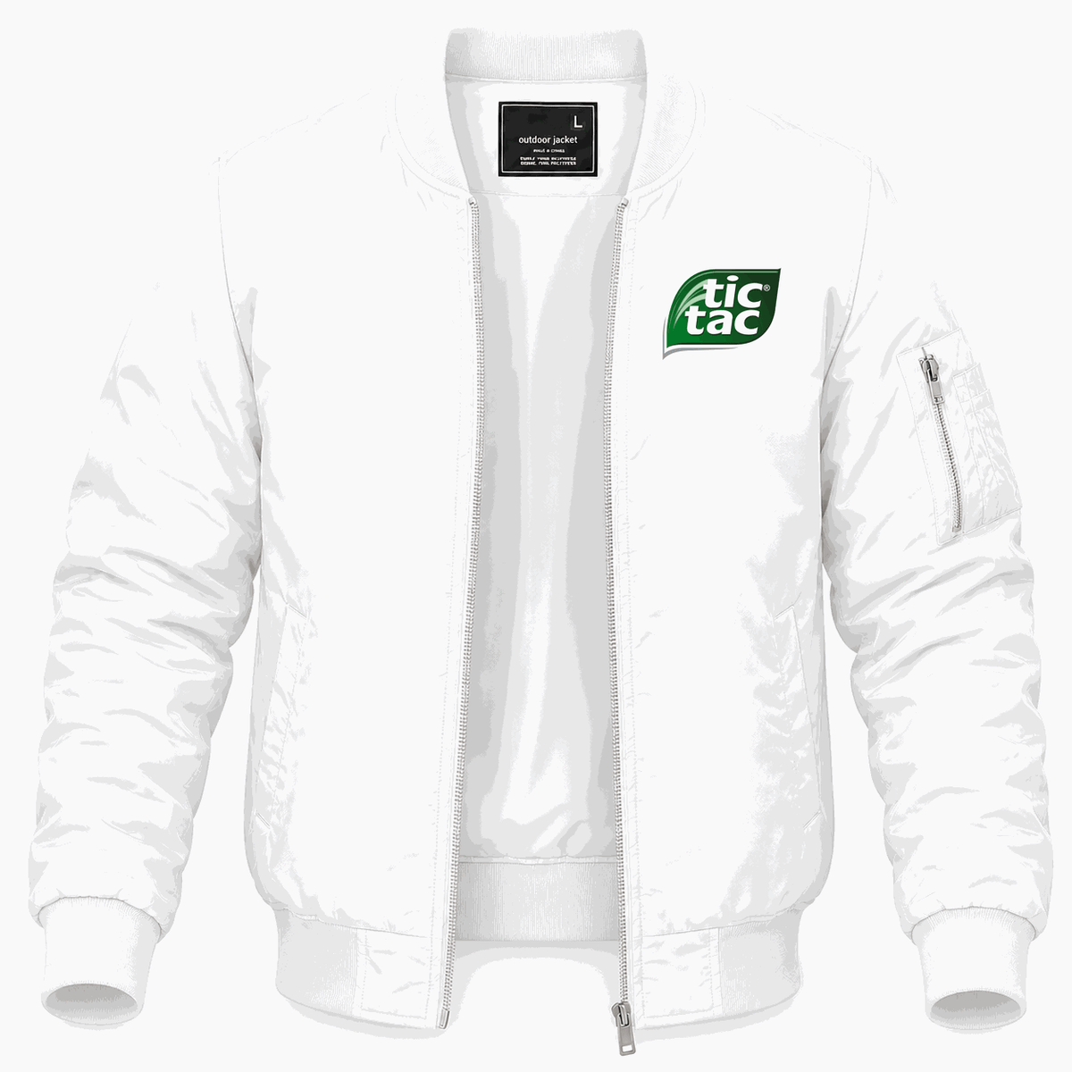 Men's Tic Tac Lightweight Bomber Jacket - White