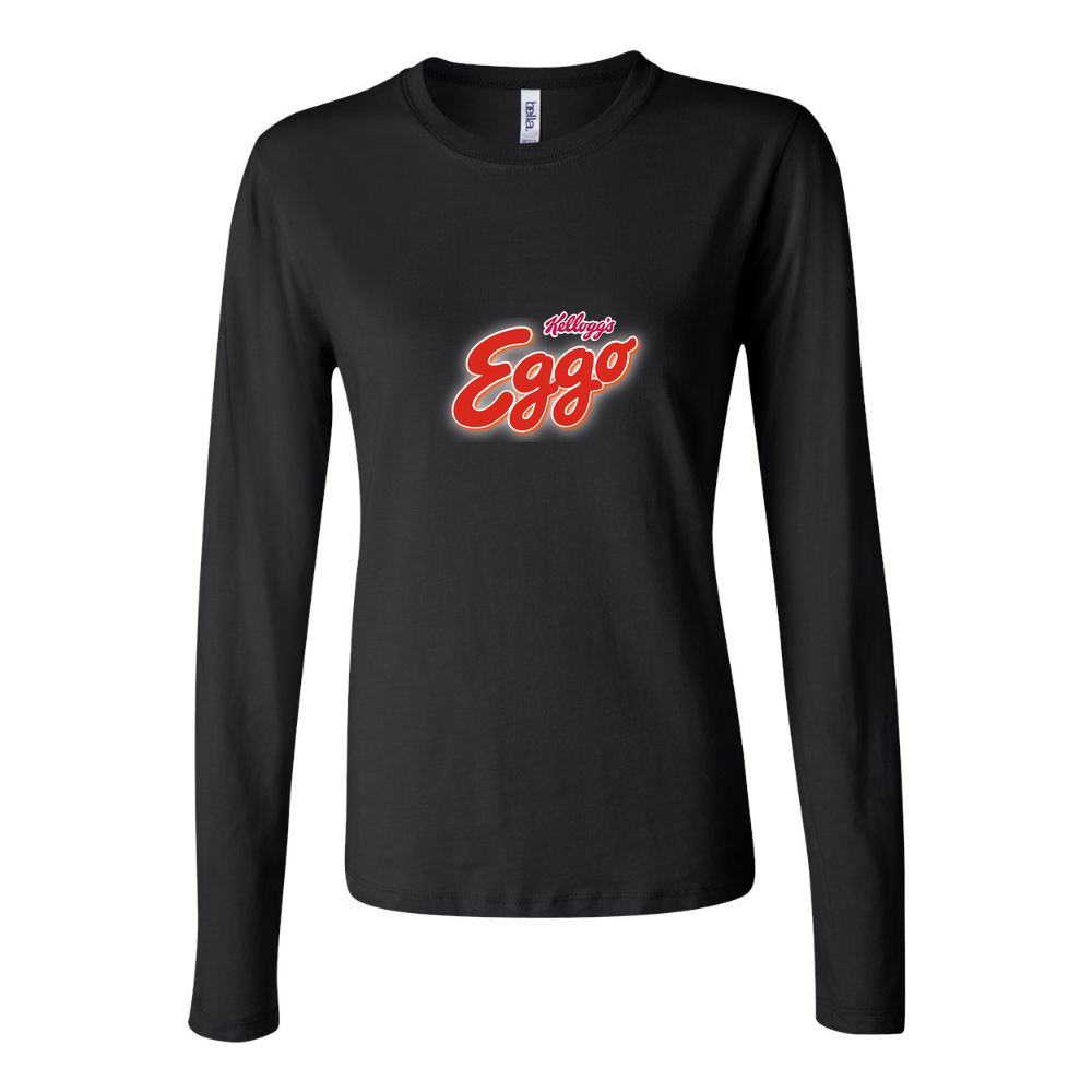 Women's Eggo Kelloggs Logo food Long Sleeve T-Shirt - Black