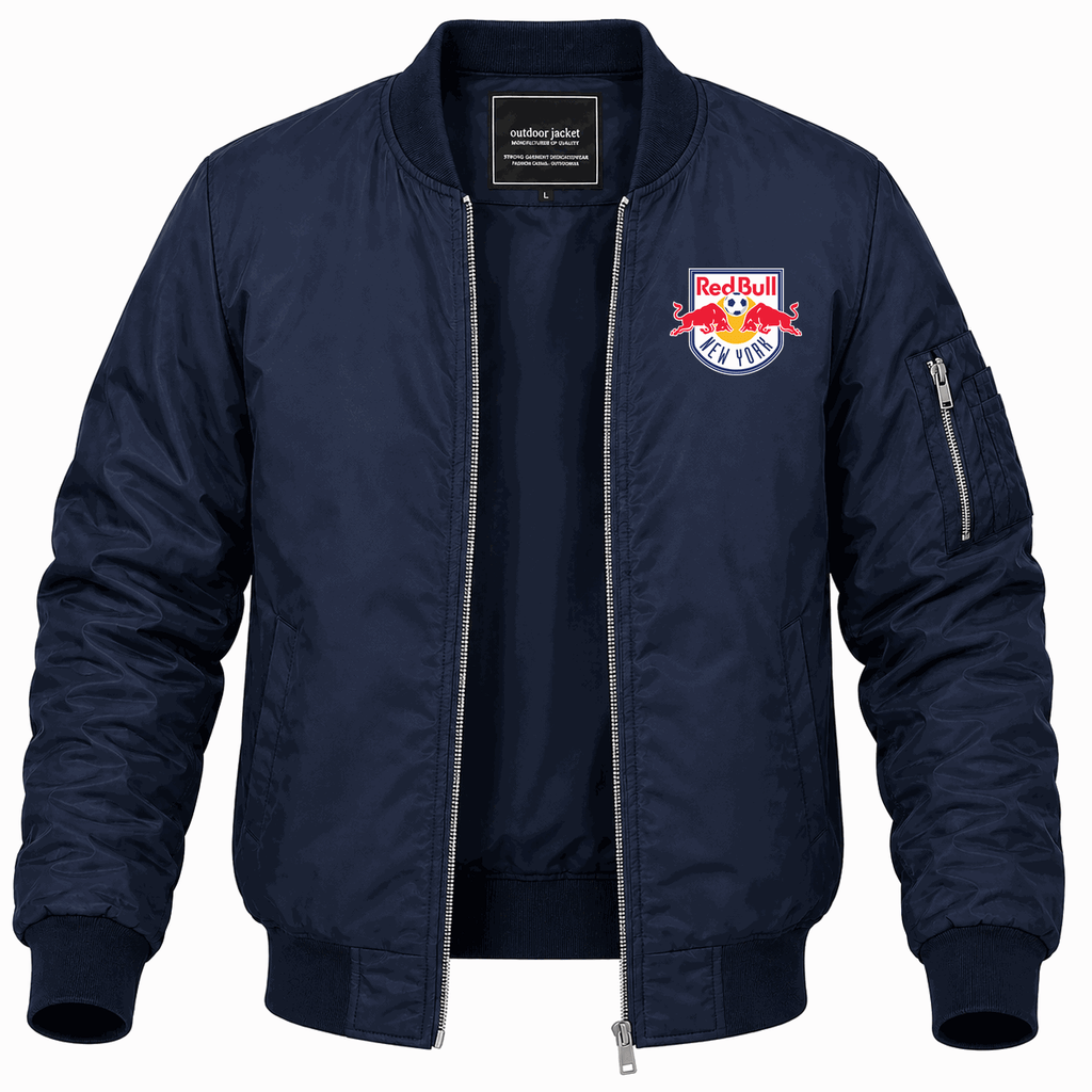 Men's New York Red Bulls logo Lightweight Bomber Jacket - Navy