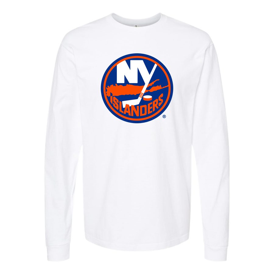 Men's New York Islanders Long sleeves Cotton Blend T-Shirt - White