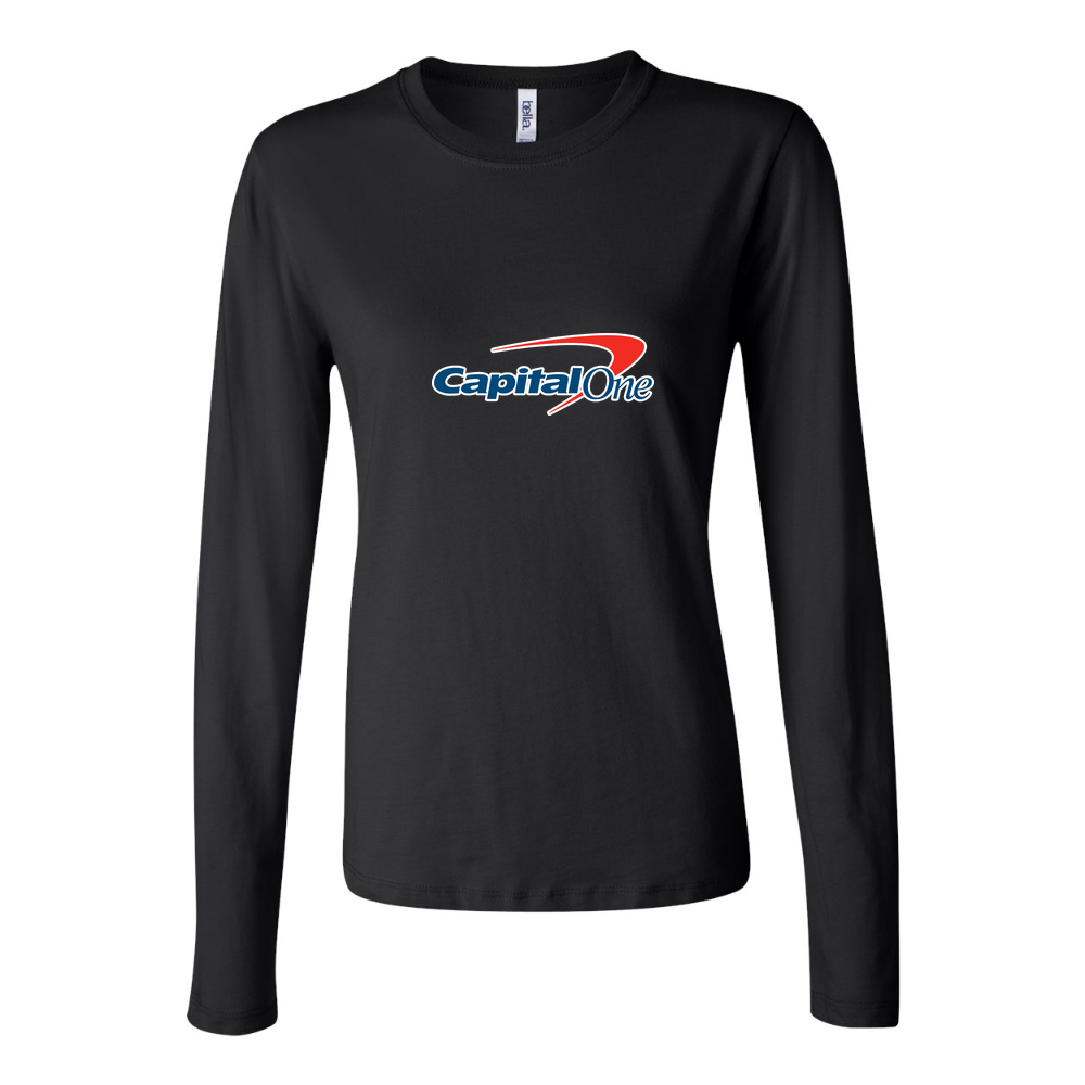 Women's Capital One Logo 1536x864 Long Sleeve T-Shirt - Black