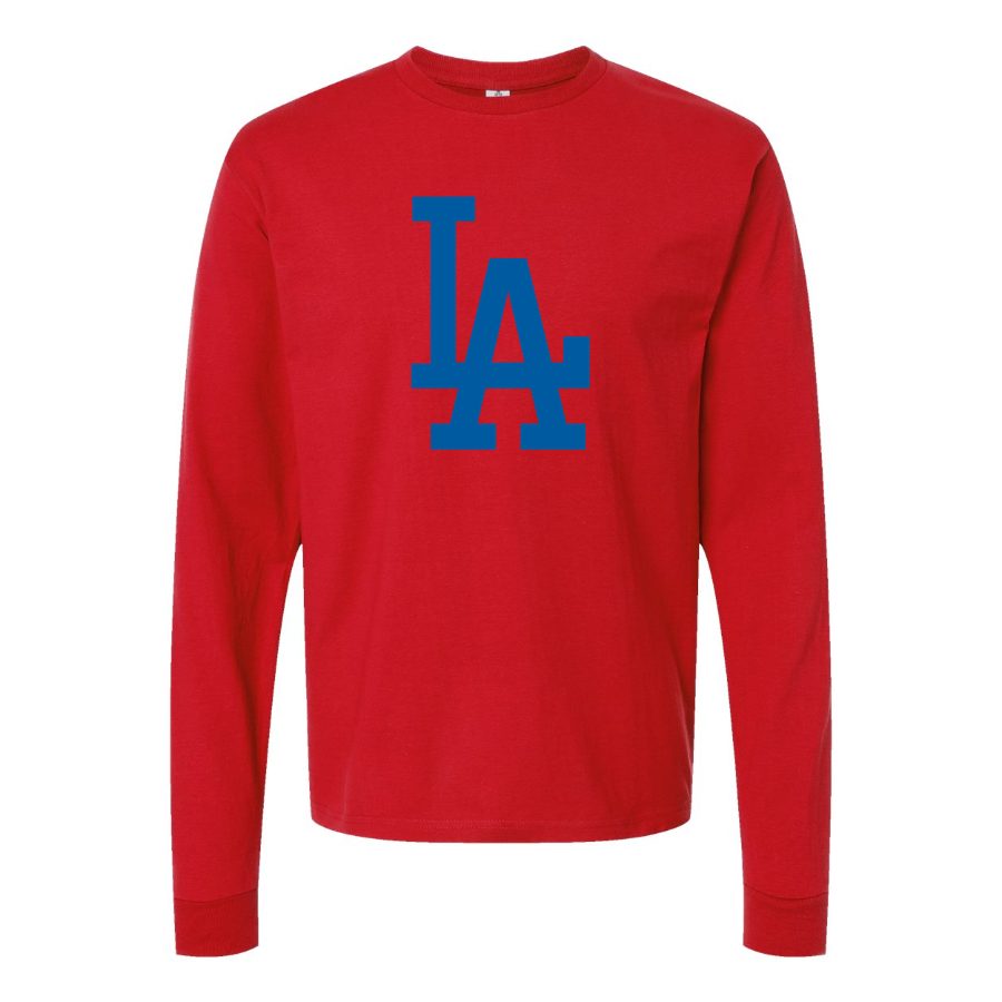 Men's Los Angeles Dodgers Long sleeves Cotton Blend T-Shirt - Red