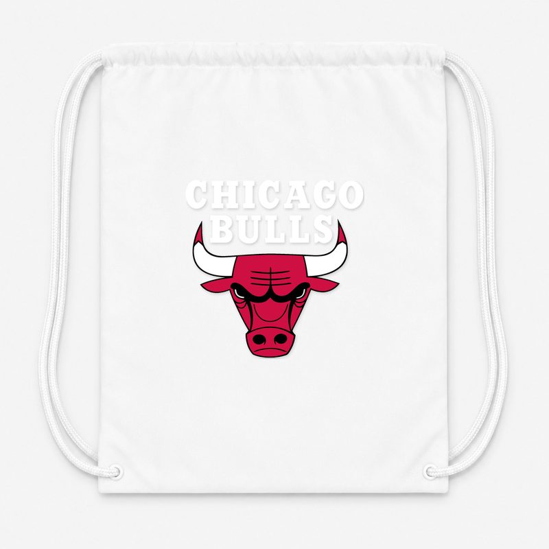 Chicago Bulls White Drawstring Bag - White