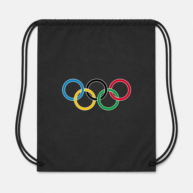 Olympic Ring BK Drawstring Bag - Black