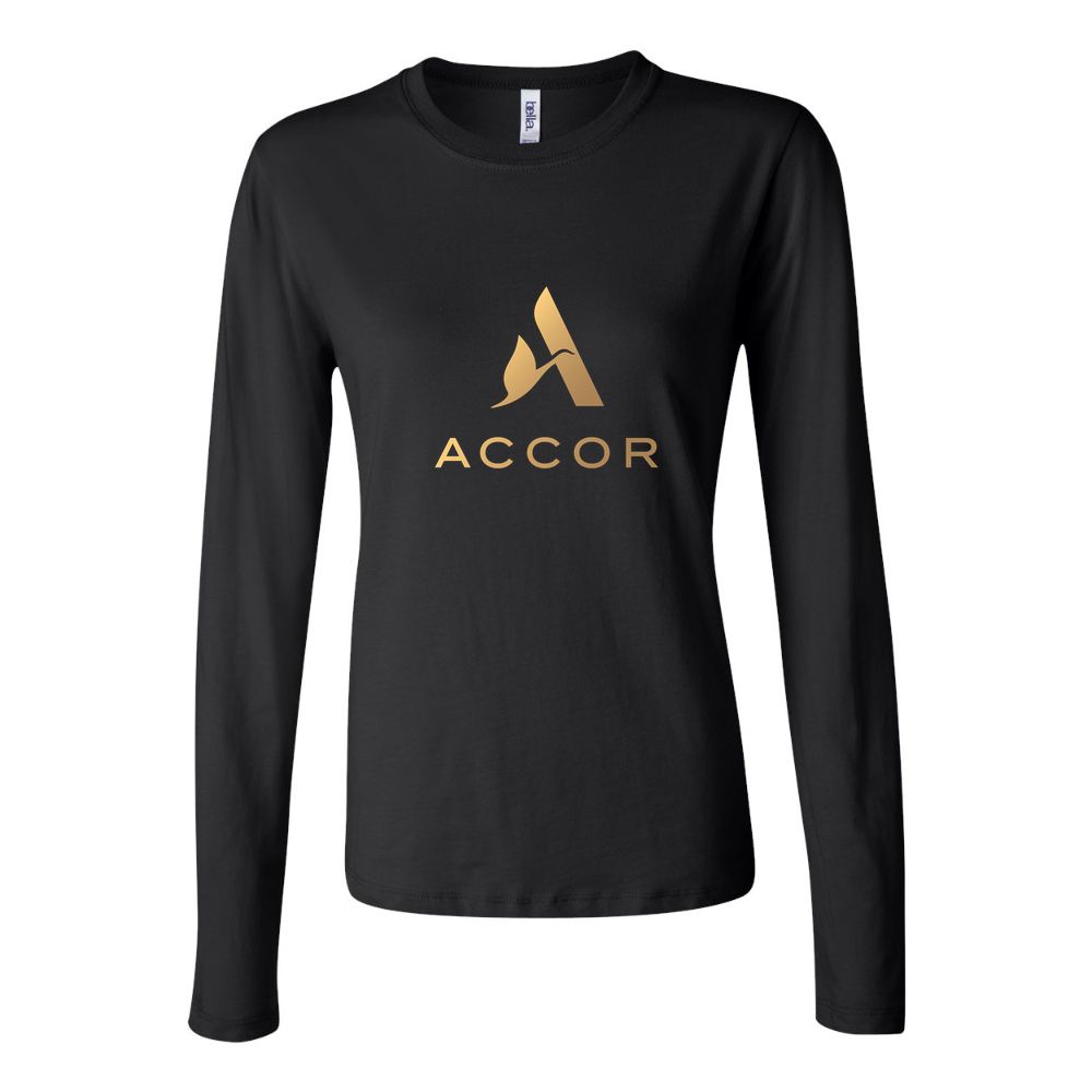 Women's Accor logo 1536x864 Long Sleeve T-Shirt - Black