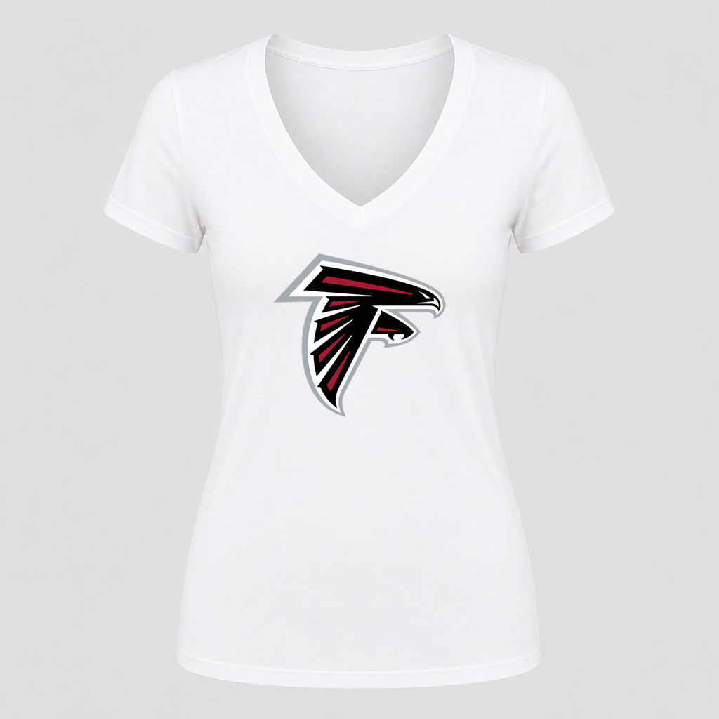Women's Atlanta Falcons V Neck T-Shirt in white