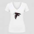 Women's Atlanta Falcons V Neck T-Shirt in white