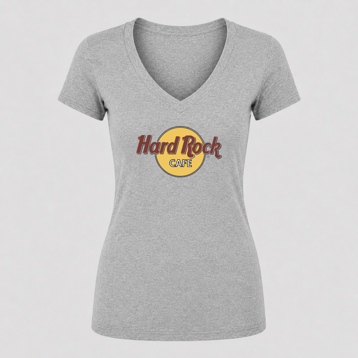 Women's Hard Rock Cafe V Neck T-Shirt in gray