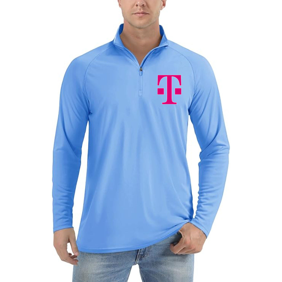 T Mobile Logo PNG quarter-zip athletic shirt in Light Blue
