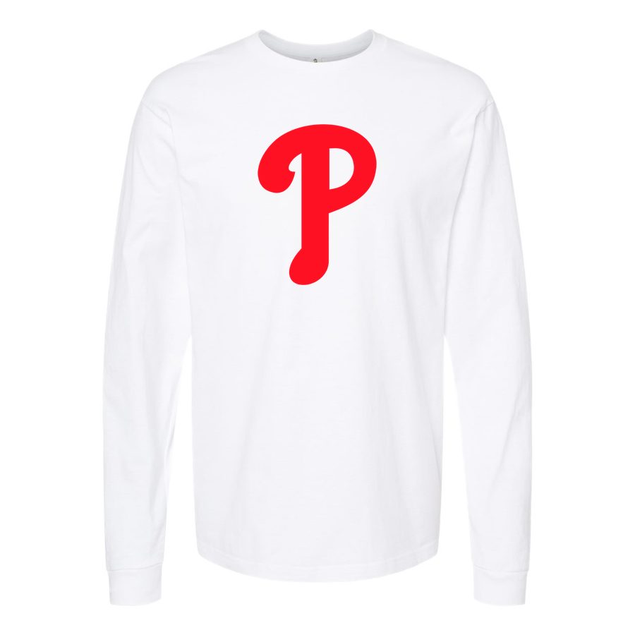 Men's Philadelphia Phillies Long sleeves Cotton Blend T-Shirt - White