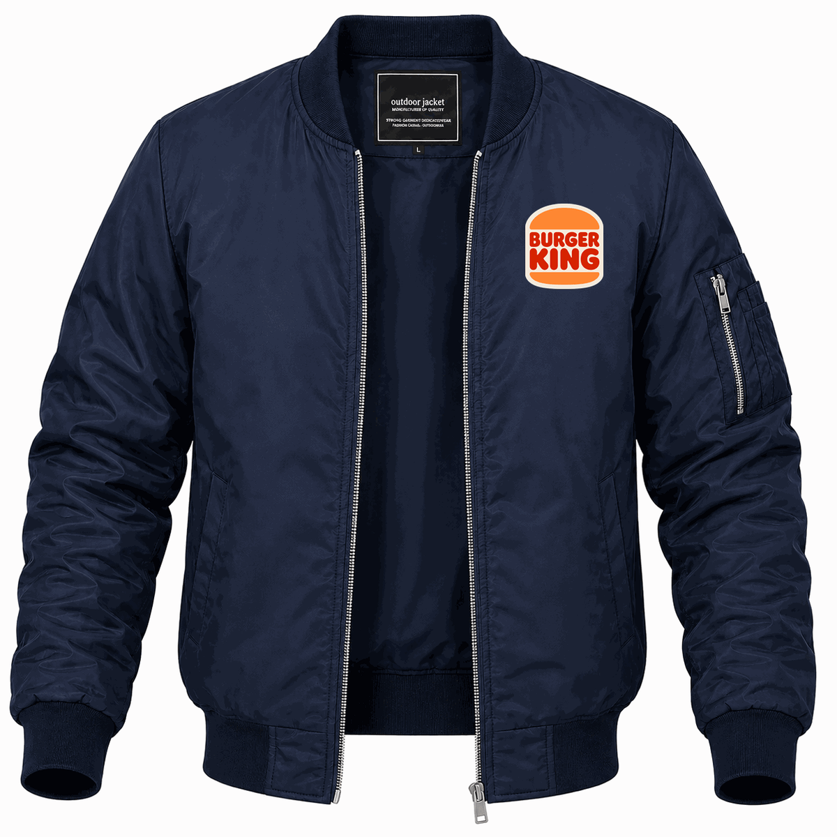 Men's Burger King Lightweight Bomber Jacket - Navy