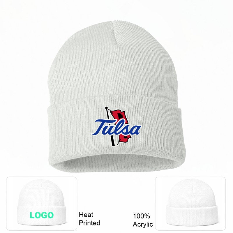 Tulsa Golden Hurricane White Beanie Hat