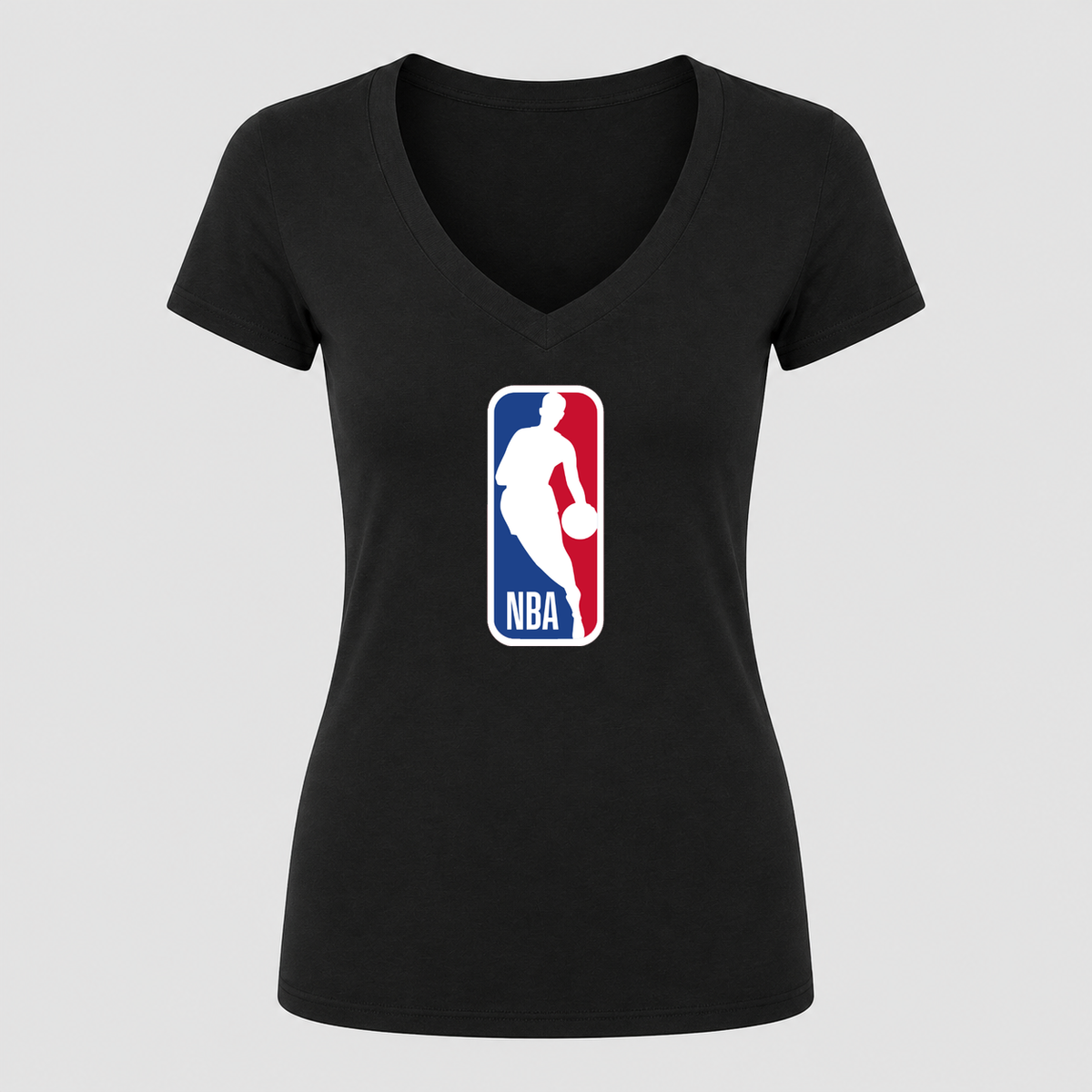 Women's NBA V Neck T-Shirt in black