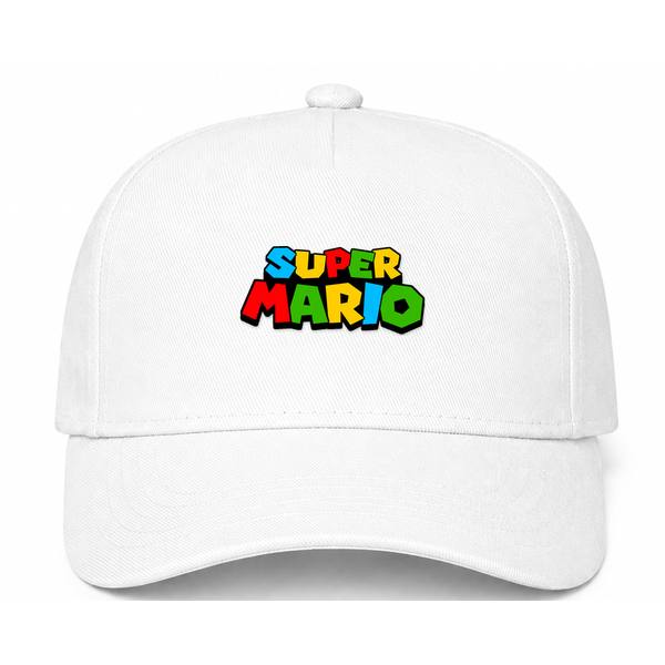 Super Mario Logo White Dad Baseball Cap Hat