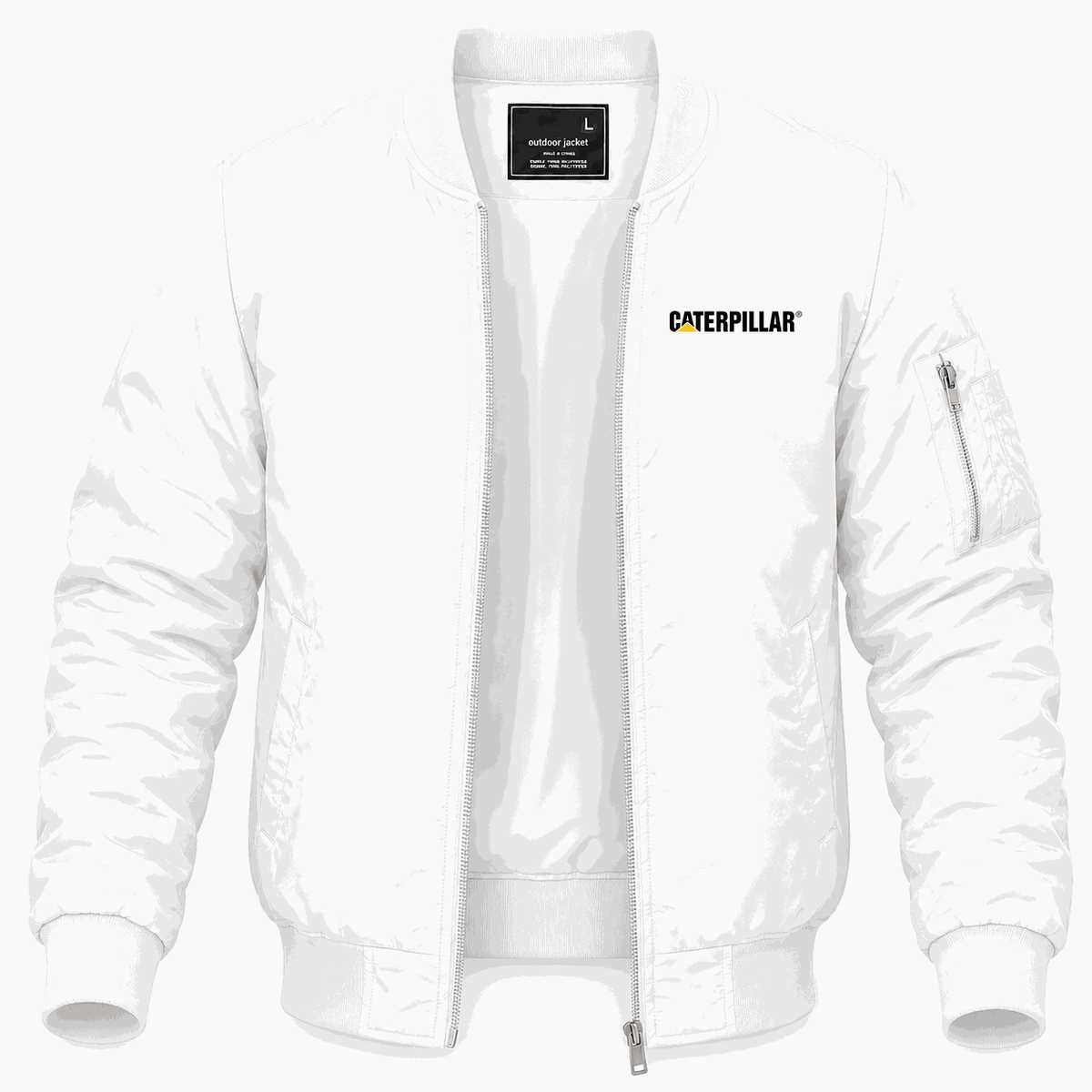 Men's Caterpillar Black Lightweight Bomber Jacket - White